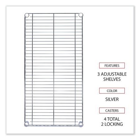 Alera Wire Shelving Garment Rack, 30 Garments, 36w x 18d x 75h, Silver ALEGR363618SR